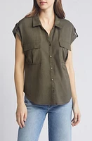 Bobeau Utility Short Sleeve Button-Up Shirt at Nordstrom,