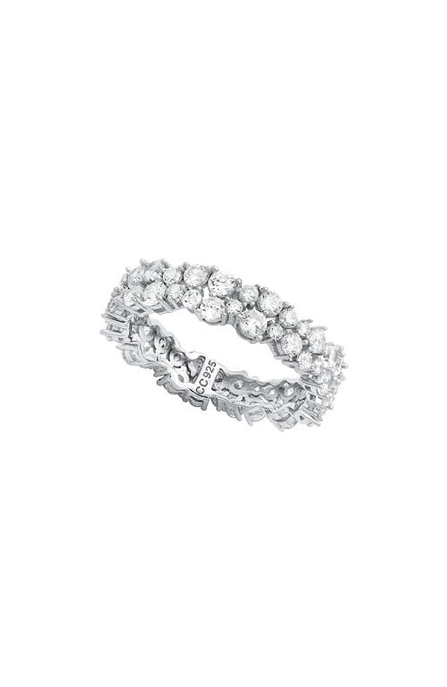 Crislu Cubic Zirconia Cluster Eternity Ring Platinum at Nordstrom,