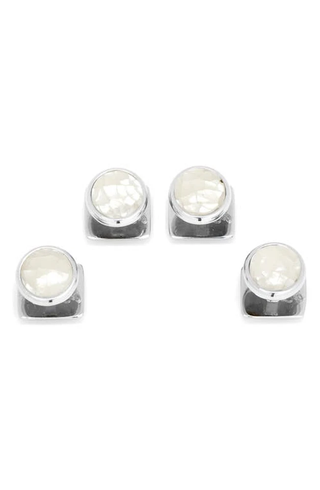 Cufflinks, Inc. Mosaic Mother-of-Pearl Shirt Studs in Metallic Silver at Nordstrom