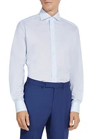 ZEGNA Couture Cotton & Linen Button-Up Shirt Sky Blue at Nordstrom, Eu