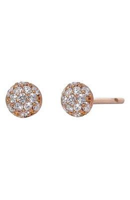 Sethi Couture Mini Pave Ball Stud Earrings in Rose Gold/diamond at Nordstrom