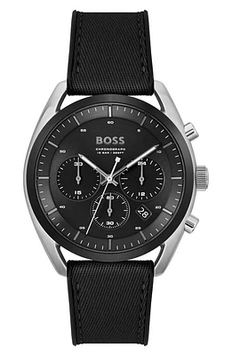 BOSS Top Fabric Strap Chronograph Watch in Black at Nordstrom