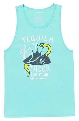 Volcom Por Favor Graphic Tank in Blue/white at Nordstrom, Size Small