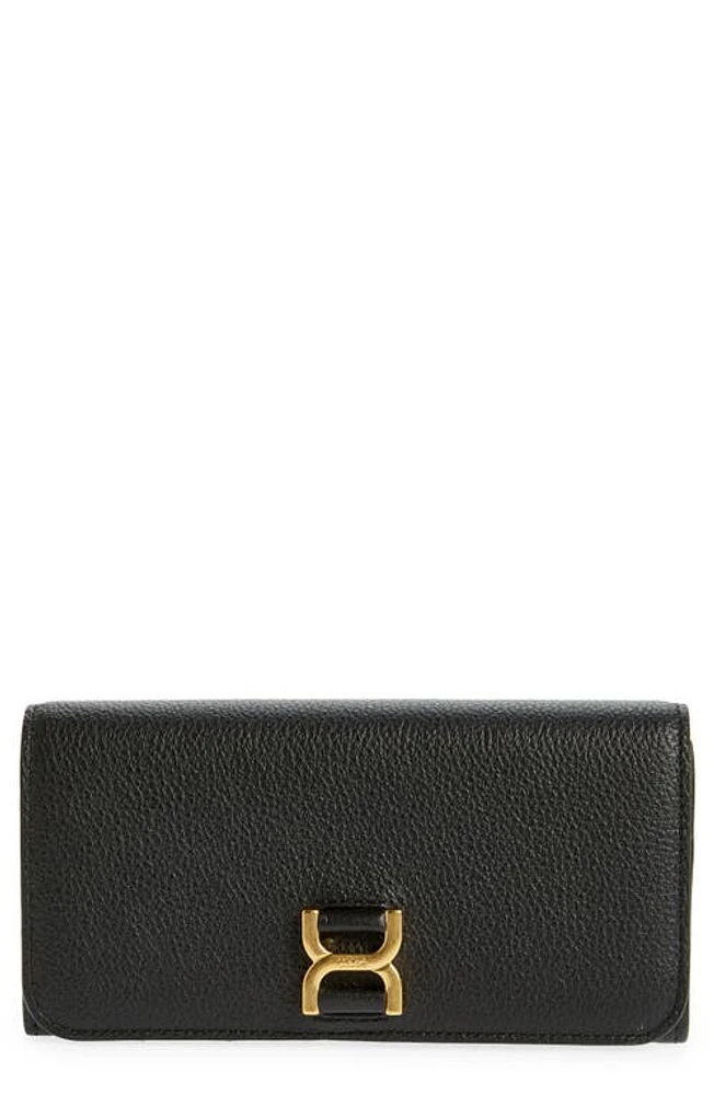 Chloé Marcie Leather Long Wallet in Black at Nordstrom