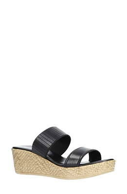 TUSCANY by Easy Street Terina Wedge Slide Sandal in Black Gore at Nordstrom, Size 12