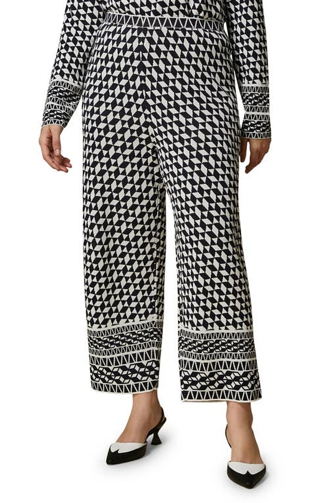 Marina Rinaldi Geo Jacquard Knit Pants Ultramarine at Nordstrom,