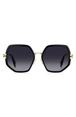 Marc Jacobs 58mm Gradient Angular Sunglasses in Black Gold/Grey Shaded at Nordstrom