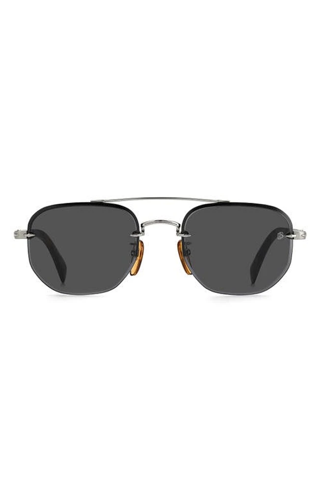 David Beckham Eyewear 53mm Geometric Sunglasses in Ruthenium Black at Nordstrom