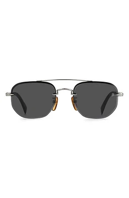 David Beckham Eyewear 53mm Geometric Sunglasses in Ruthenium Black at Nordstrom