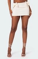 EDIKTED Gabriella Bow Miniskirt White at Nordstrom,