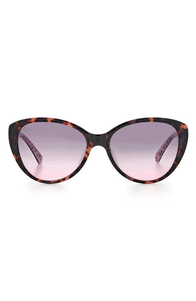 Kate Spade New York visalia 55mm gradient cat eye sunglasses in Pink Havana/Grey Shaded Pink at Nordstrom