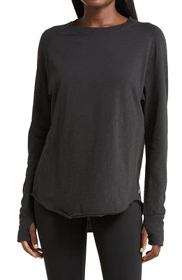 zella Relaxed Long Sleeve Slub Jersey T-Shirt at Nordstrom,