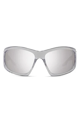 Givenchy Givcut 67mm Oversize Geometric Sunglasses in Crystal /Smoke Mirror at Nordstrom