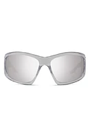 Givenchy Givcut 67mm Oversize Geometric Sunglasses in Crystal /Smoke Mirror at Nordstrom