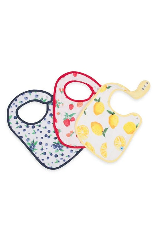 little unicorn 3-Pack Classic Cotton Muslin Bibs in Berry Lemonade at Nordstrom