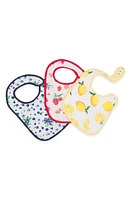 little unicorn 3-Pack Classic Cotton Muslin Bibs in Berry Lemonade at Nordstrom