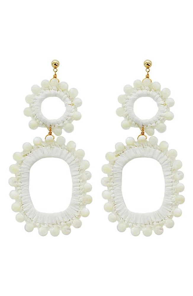 Panacea Shell Bead Statement Earrings in White at Nordstrom