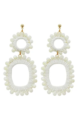 Panacea Shell Bead Statement Earrings in White at Nordstrom