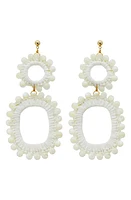 Panacea Shell Bead Statement Earrings in White at Nordstrom