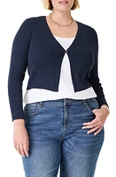 NIC+ZOE Cool Nights Crop Cardigan Dark Indigo at Nordstrom,