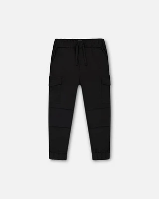 Deux Par Deux Boy's Parachute Jogger Cargo Pants Black at Nordstrom