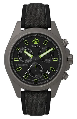 Timex Expedition North Field Chronograph Mixed Media Strap Watch, 43mm in Black at Nordstrom