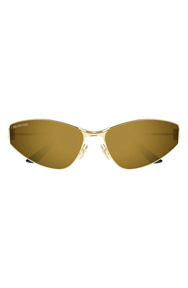 Balenciaga 65mm Oversize Cat Eye Sunglasses in Gold at Nordstrom