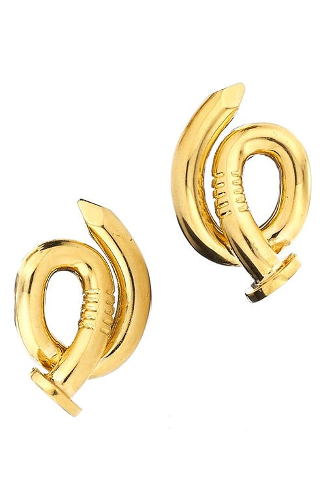 David Webb Bent Nail Earrings in Yellow Gold at Nordstrom