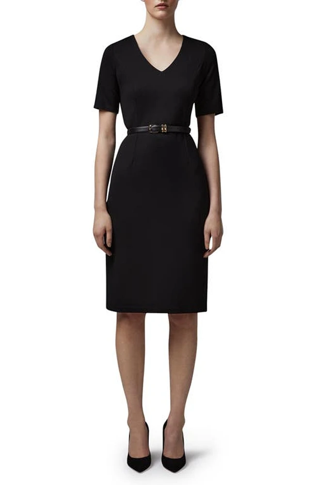 LK Bennett Natasha V-Neck Sheath Dress Black at Nordstrom,