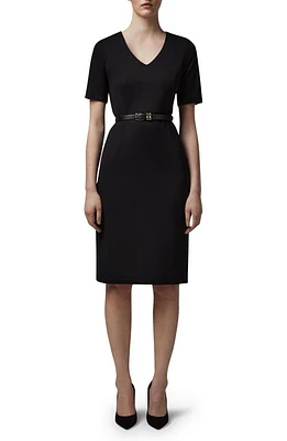 LK Bennett Natasha V-Neck Sheath Dress Black at Nordstrom,