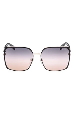 Emilio Pucci 60mm Gradient Square Sunglasses in Black/Other /Gradient Smoke at Nordstrom