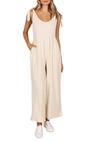 Petal & Pup Ayla Tie Shoulder Wide Leg Linen Jumpsuit at Nordstrom,