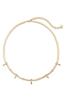 Kendra Scott Gracie Crystal Station Snake Chain Necklace in Gold White at Nordstrom