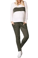 Angel Maternity Home to Street Maternity/Nursing T-Shirt & Pants Set in Khaki at Nordstrom, Size X-Large