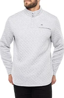 TravisMathew Transatlantic Quilted Henley Pullover Heather Light Grey at Nordstrom,