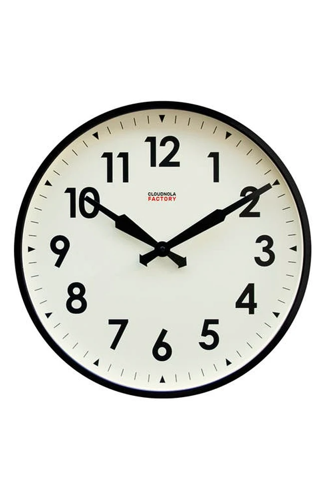 CLOUDNOLA Factory Wall Clock in Black at Nordstrom