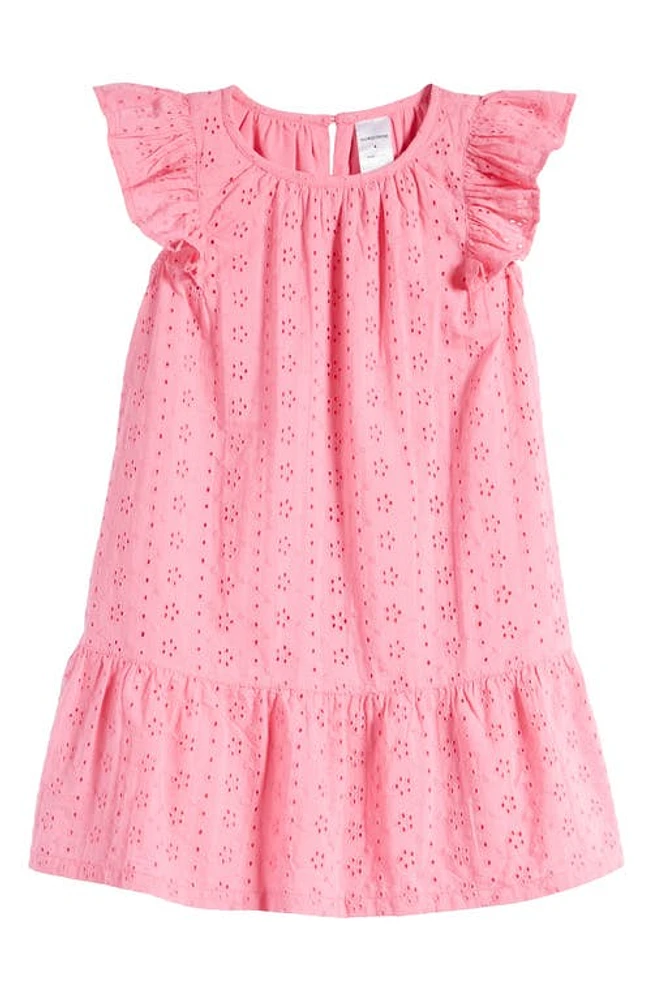 Nordstrom Kids' Flutter Sleeve Eyelet Party Dress at Nordstrom,