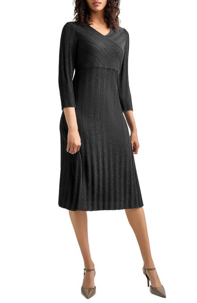 Misook Textural Stripe Midi Sweater Dress at Nordstrom,