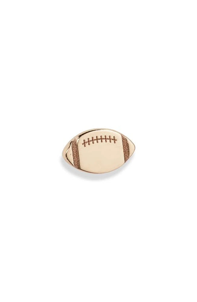 Zoë Chicco Itty Bitty Football Single Stud Earring in Yellow Gold at Nordstrom