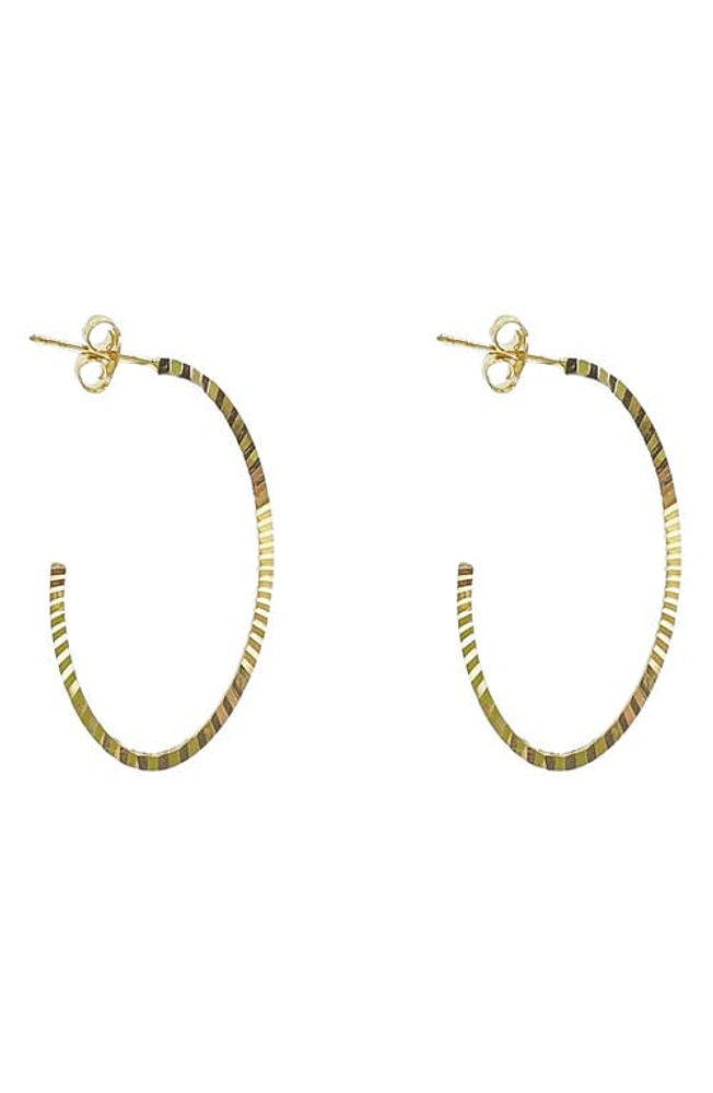 Argento Vivo Sterling Silver Diamond Cut Oval Hoop Earrings in Gold at Nordstrom