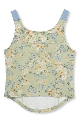 Truce Kids' Floral Tank Top Green Print at