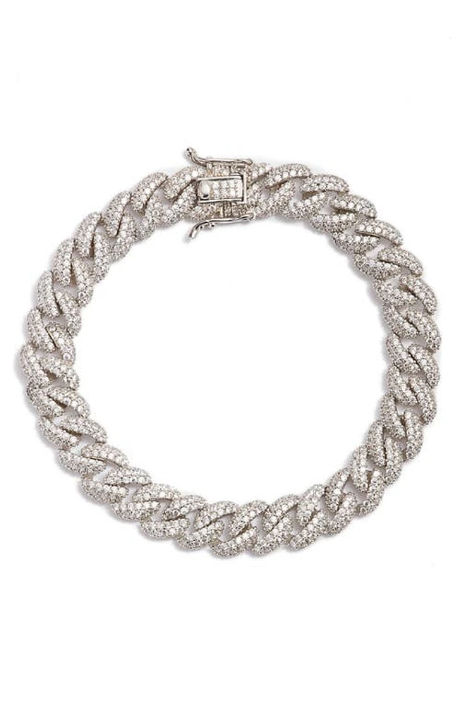 SHYMI Cuban Chain Pavé Bracelet in Silver at Nordstrom