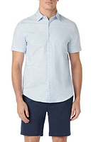 Bugatchi Miles Ooohcotton Space Dye Print Short Sleeve Button-Up Shirt at Nordstrom,