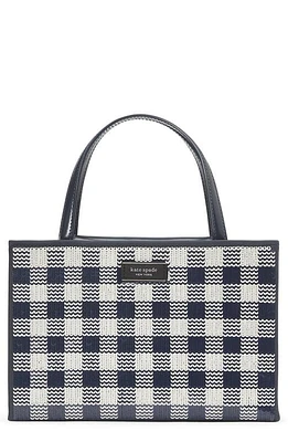 Kate Spade New York sam icon embellished sequin gingham tote in Blazer Blue Multi at Nordstrom