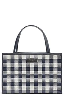 Kate Spade New York sam icon embellished sequin gingham tote in Blazer Blue Multi at Nordstrom