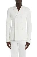 Dolce & Gabbana Crinkle Texture Double Breasted Stretch Cotton Blend Sport Coat Bianco Ottico at Nordstrom, Us