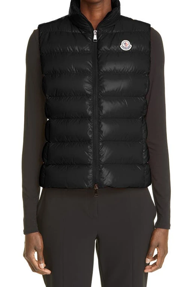 Moncler Ghany Water Resistant Down Puffer Vest Black at Nordstrom,