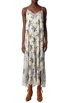 Zadig & Voltaire Ristyl Soft Bouquet Lace Trim Slipdress Mastic at Nordstrom,