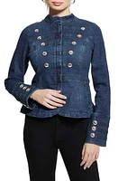 GUESS Clash Marching Denim Jacket in Blue at Nordstrom, Size Medium