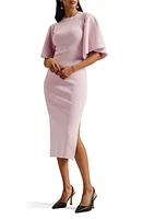 Ted Baker London Lounia Fluted Sleeve Body-Con Sweater Dress at Nordstrom,